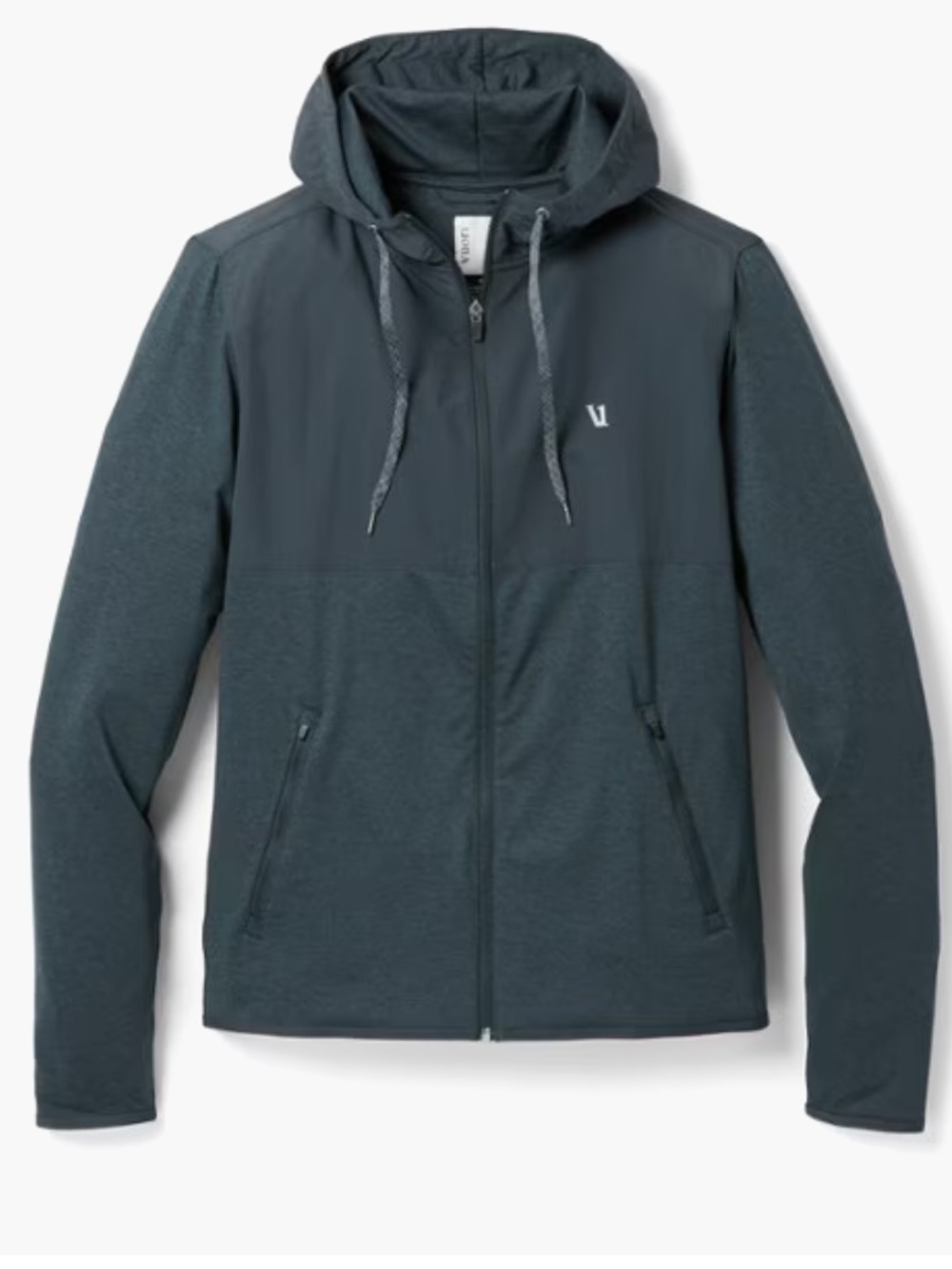 Vuori Men's Hooded Full-Zip Jacket - ink Heather